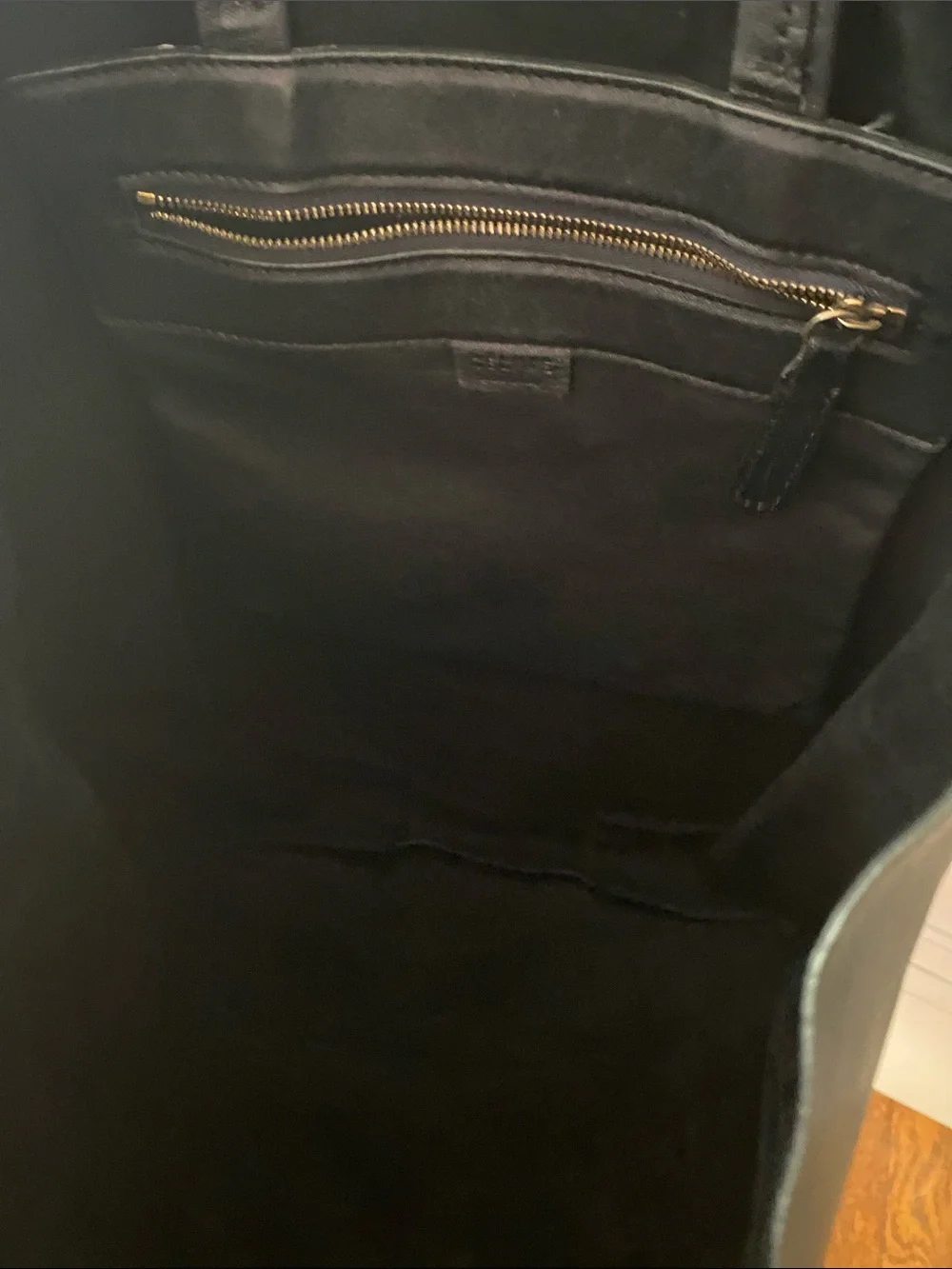 Celine Black Leather Tote Bag